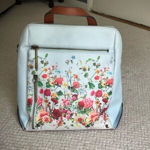 Elliott Lucca Light Blue Floral backpack